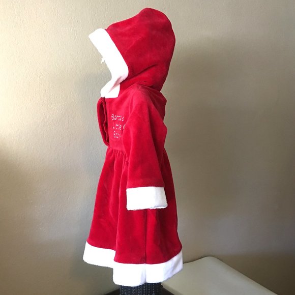 MINIWEAR Vintage Style "Santa's Little Baby" Hooded Dress  🎅  3/6 MONTHS - Picture 5 of 10